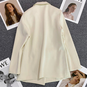 2025 spring and summer new Korean style high - end British style double - breasted suit jacket - Negative Apparel