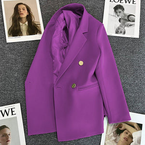 2025 spring and summer new Korean style high - end British style double - breasted suit jacket - Negative Apparel