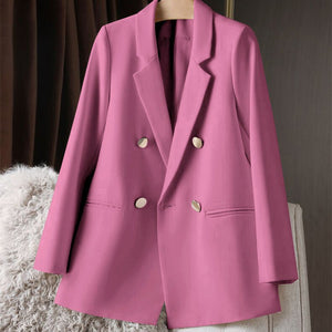 2025 spring and summer new Korean style high - end British style double - breasted suit jacket - Negative Apparel