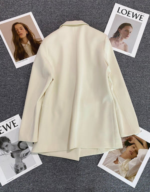 2025 spring and summer new Korean style high - end British style double - breasted suit jacket - Negative Apparel