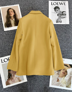 2025 spring and summer new Korean style high - end British style double - breasted suit jacket - Negative Apparel