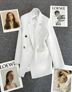 2025 spring and summer new Korean style high - end British style double - breasted suit jacket - Negative Apparel