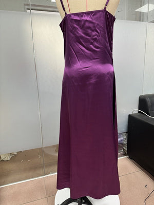 2025 spring and summer new satin suspenders deep V - neck slim fashion solid color dress - Negative Apparel