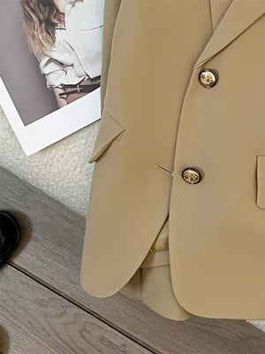 2025 spring design sense college style casual street suit black short suit jacket - Negative Apparel