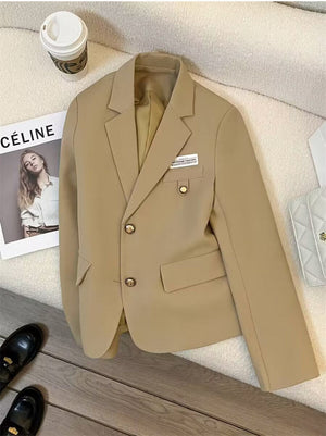 2025 spring design sense college style casual street suit black short suit jacket - Negative Apparel