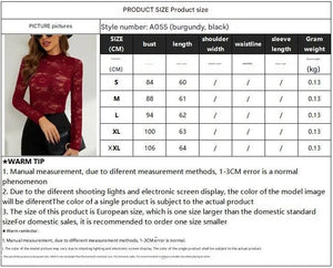 2025 spring fashion versatile fashion sexy lace thin outer wear T-shirt long sleeve bottoming shirt - Negative Apparel