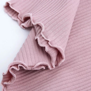 2025 Summer American Style Fashion Retro Ruffle Edge Slim Short Sleeve T-shirt - Negative Apparel