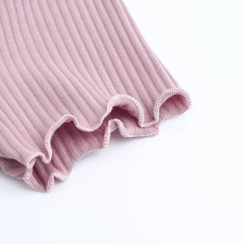 2025 Summer American Style Fashion Retro Ruffle Edge Slim Short Sleeve T-shirt - Negative Apparel