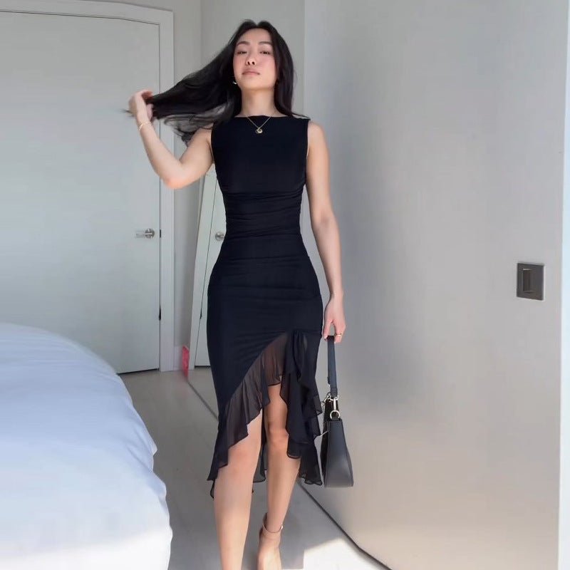 2025 summer and spring sleeveless waist slim backless dress - Negative Apparel 2025 summer and spring sleeveless waist slim backless dress - Negative Apparel