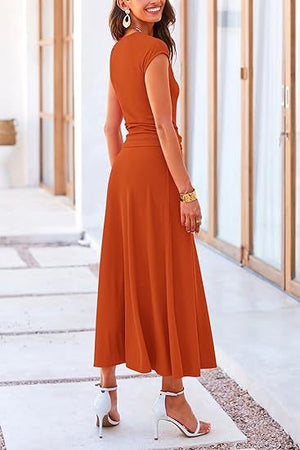 2025 Summer Casual Knitted Short Sleeve Navel Top High Waist Midi Skirt 2 - Piece Set - Negative Apparel