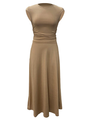 2025 Summer Casual Knitted Short Sleeve Navel Top High Waist Midi Skirt 2 - Piece Set - Negative Apparel