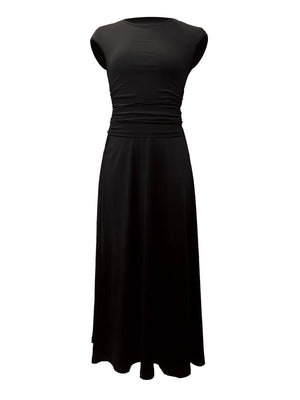 2025 Summer Casual Knitted Short Sleeve Navel Top High Waist Midi Skirt 2 - Piece Set - Negative Apparel
