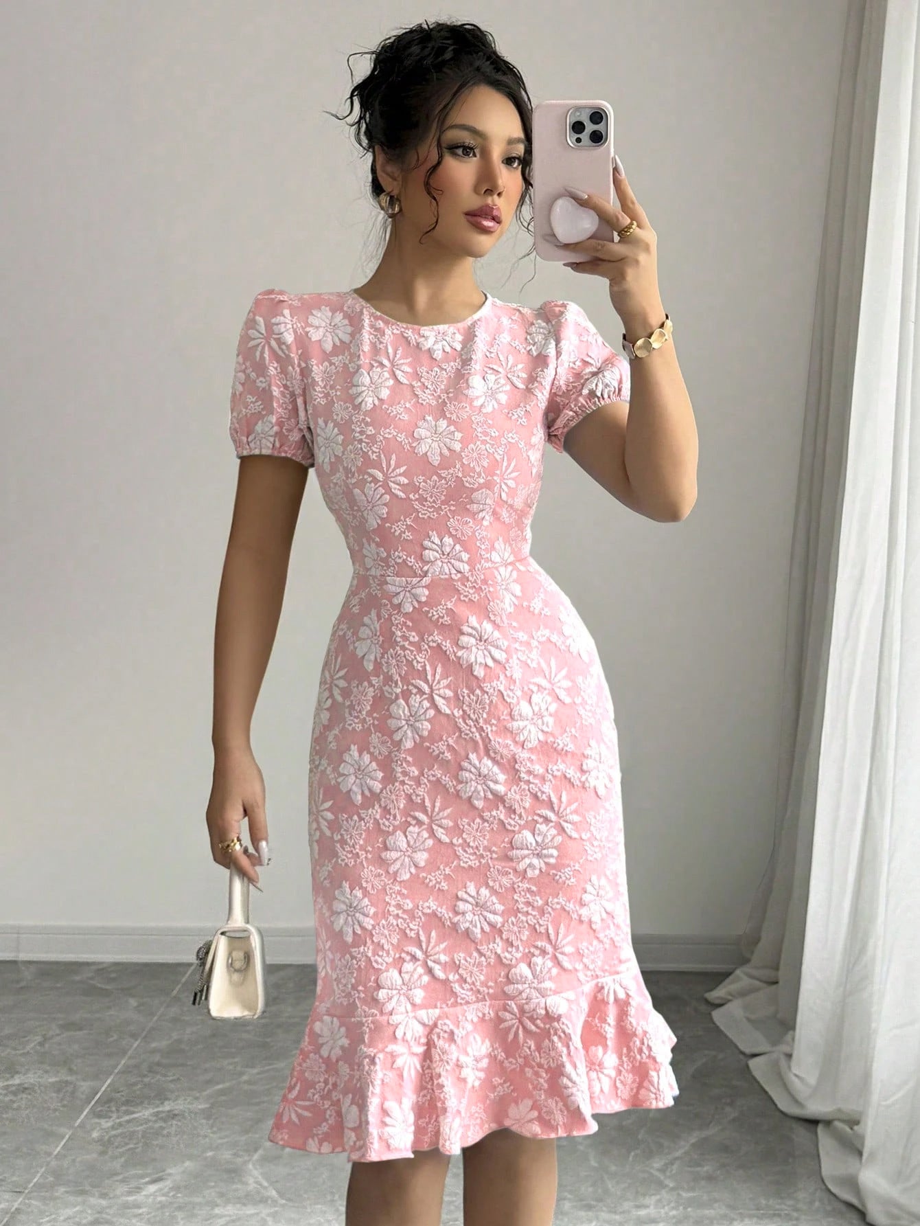 2025 summer new slim fit hip - length knee - length fashionable temperament commuting casual all - match dress - Negative Apparel