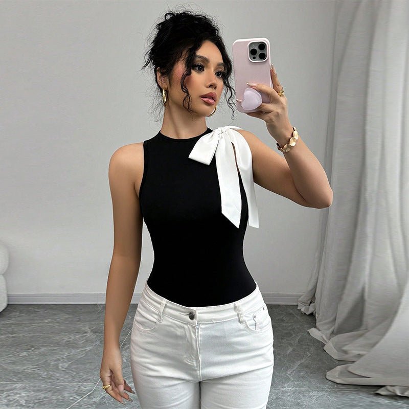 2025 summer new small vest style blouse - Negative Apparel
