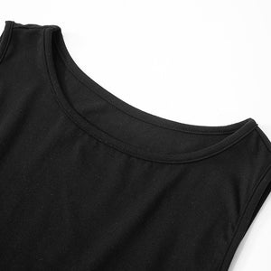 2025 summer new solid color sleeveless stitching dress - Negative Apparel