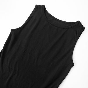 2025 summer new solid color sleeveless stitching dress - Negative Apparel