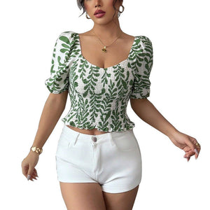 2025 summer style short shirts are wrapped with slim - fitting edge tops for women - Negative Apparel