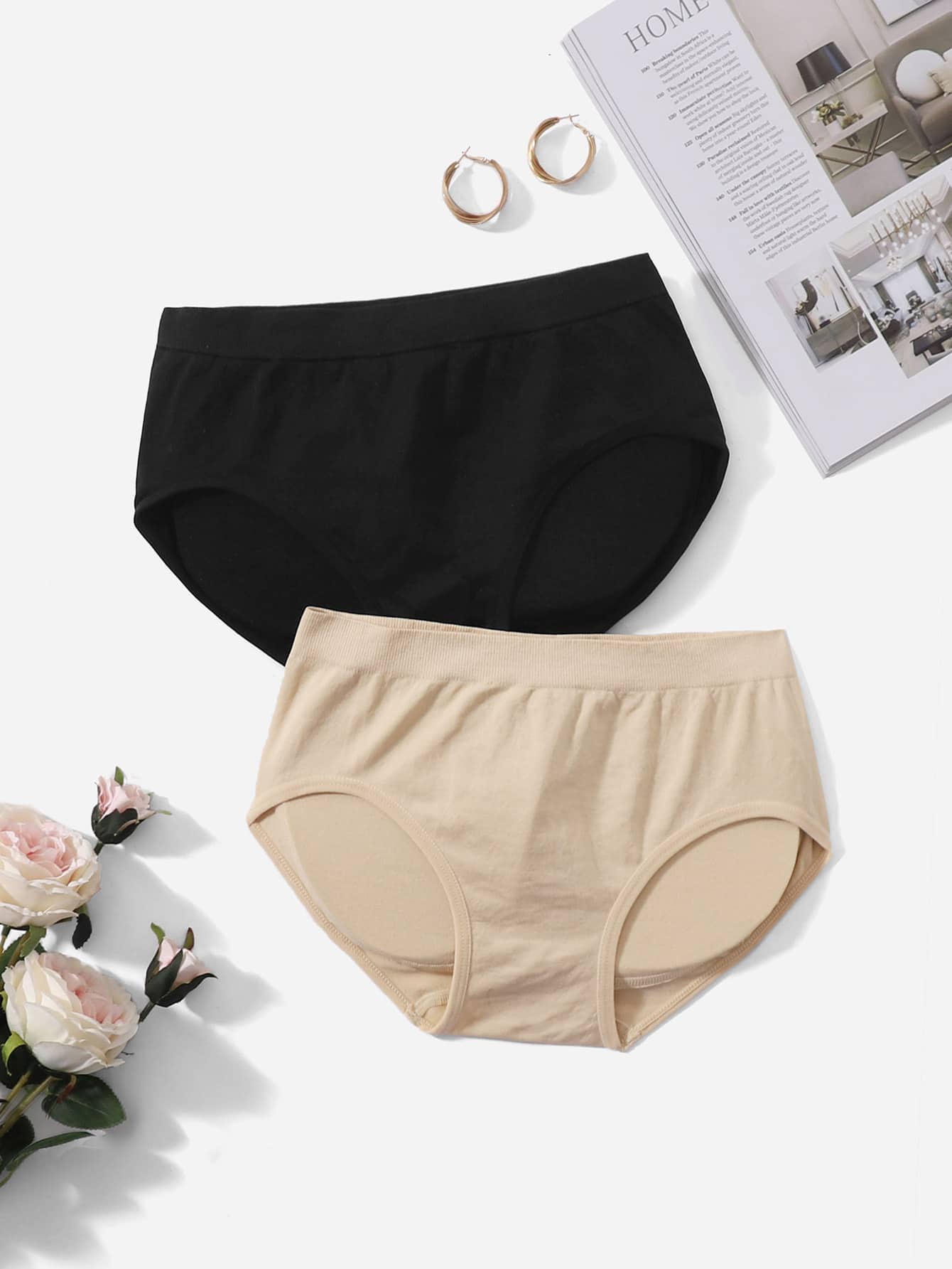 2pack Solid Shapewear Panty With Hip Pad - Negative Apparel