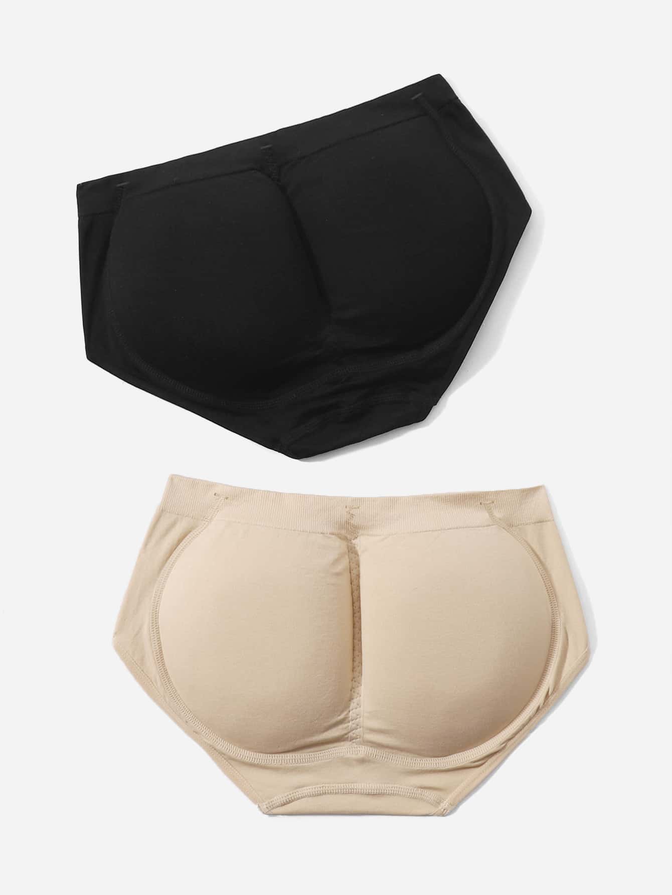 2pack Solid Shapewear Panty With Hip Pad - Negative Apparel