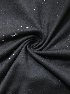 2pcs/Set Women Elegant Glittering V - Neck Ruffle Sleeve Blouse And Wrap Mermaid Skirt - Negative Apparel