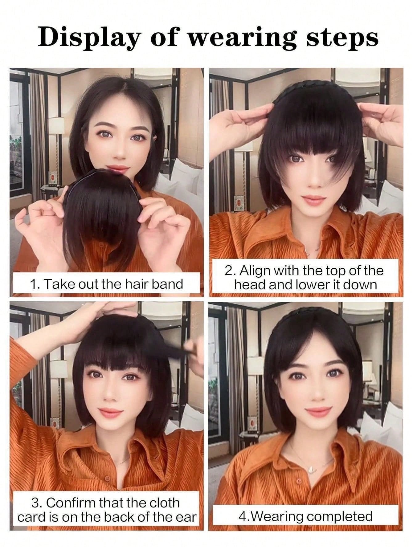 3 - Strand Synthetic Headband Braid Headband Bangs Thick Wide Plaid Braid - Negative Apparel