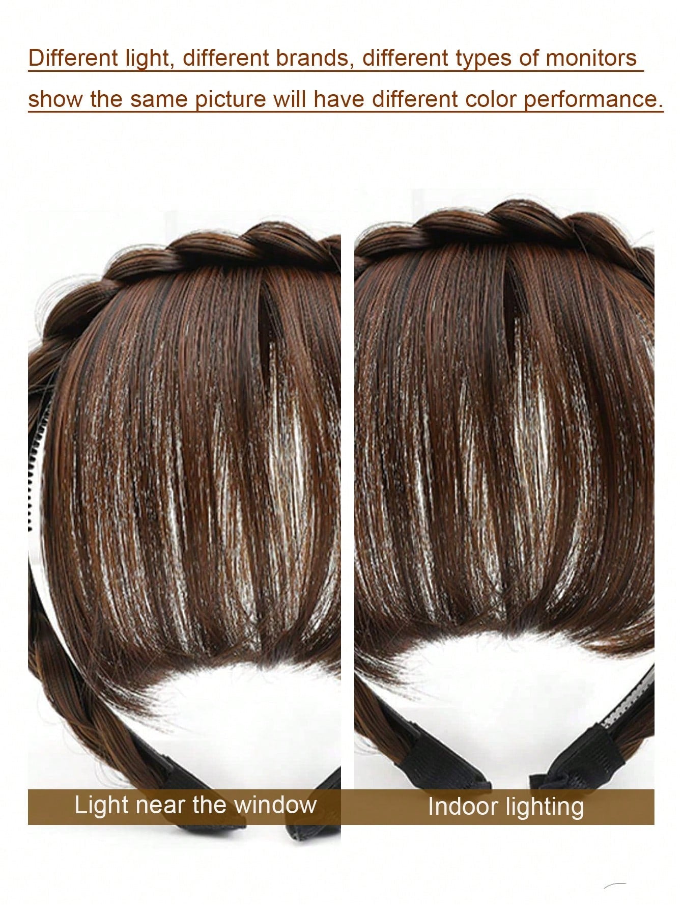 3 - Strand Synthetic Headband Braid Headband Bangs Thick Wide Plaid Braid - Negative Apparel