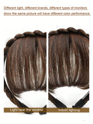 3 - Strand Synthetic Headband Braid Headband Bangs Thick Wide Plaid Braid - Negative Apparel