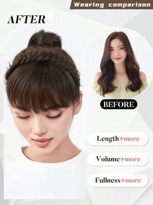 3 - Strand Synthetic Headband Braid Headband Bangs Thick Wide Plaid Braid - Negative Apparel