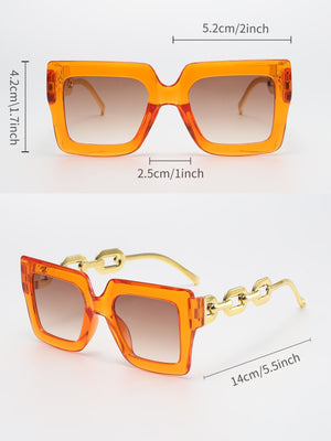 3pcs Women's Fashionable Square Shaped Plastic Decorated Sunglasses - Negative Apparel