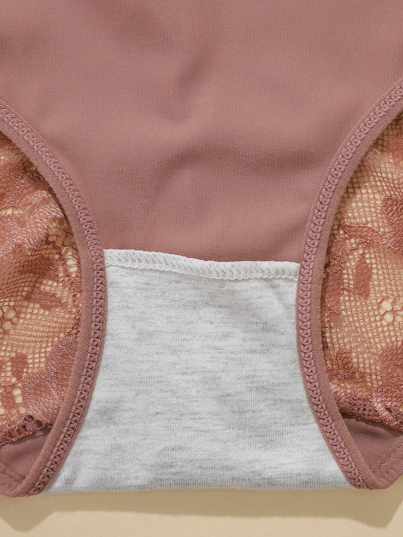 6pcs Pack - Plus Size Women's Breathable Comfortable Lace Patchwork Sexy Bikini Panties - Negative Apparel