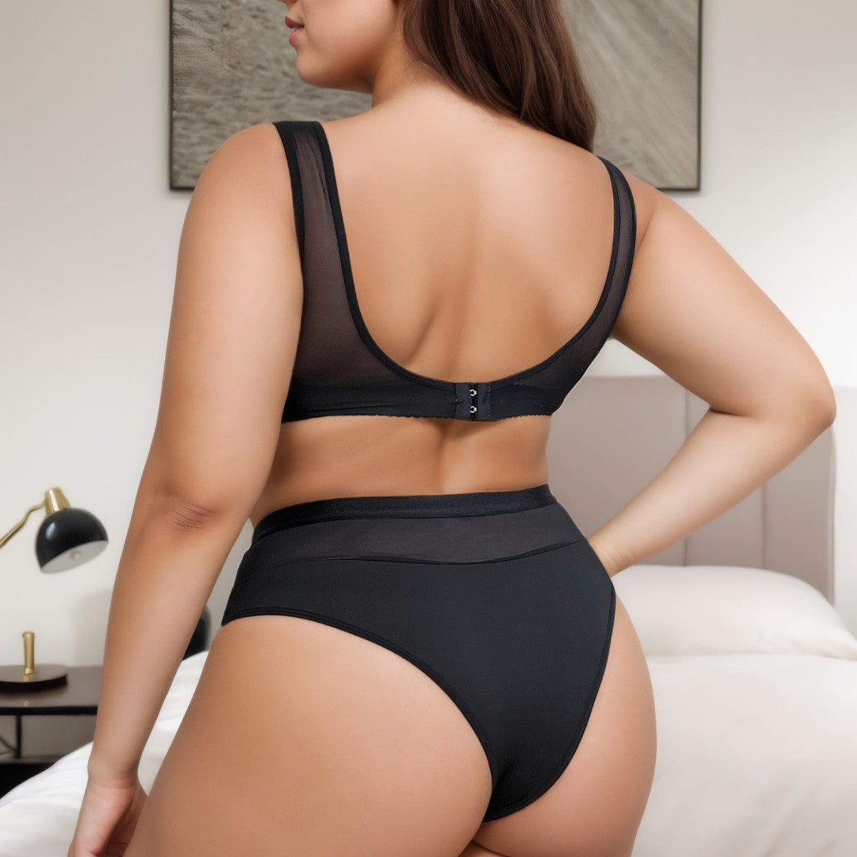 The Midnight Ensemble | Plus Size Black Underwire Lingerie Set