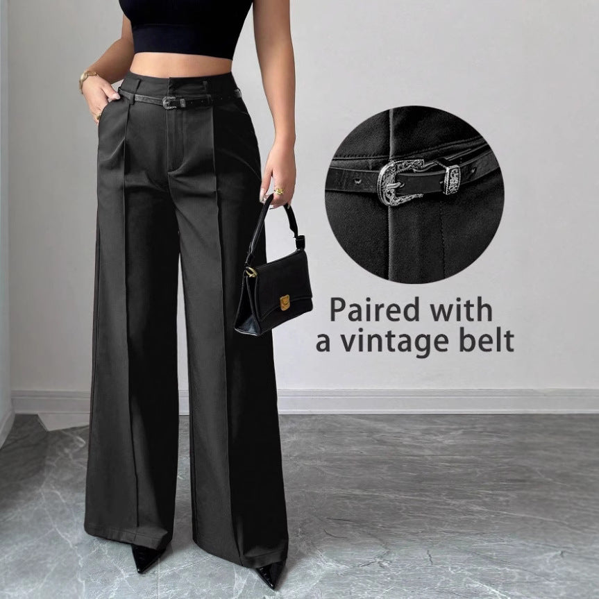 Loose Straight Leg Suit Trousers
