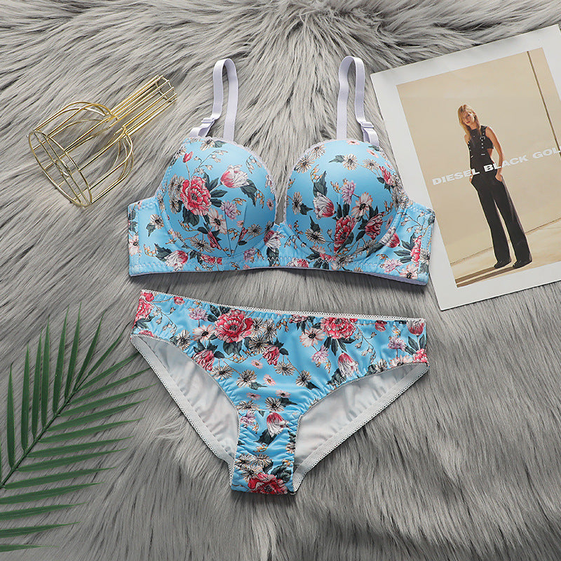 The Floral Lace | Printed Lace Push-Up Bra Set