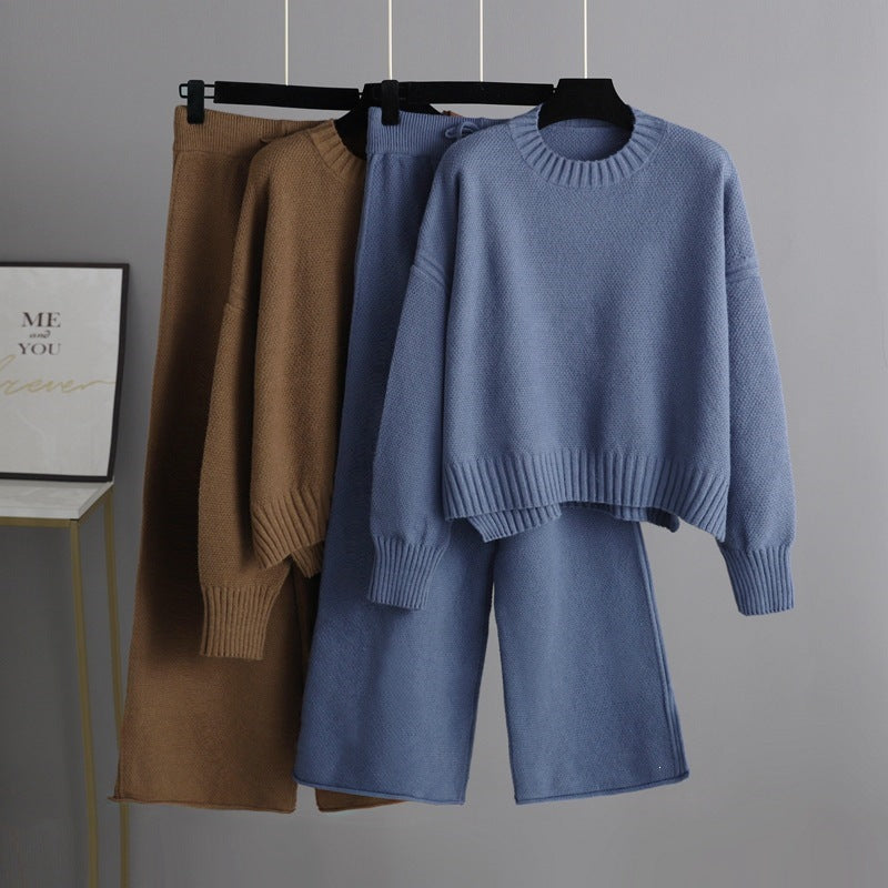 Brushed Knit Sweater and Trouser Set