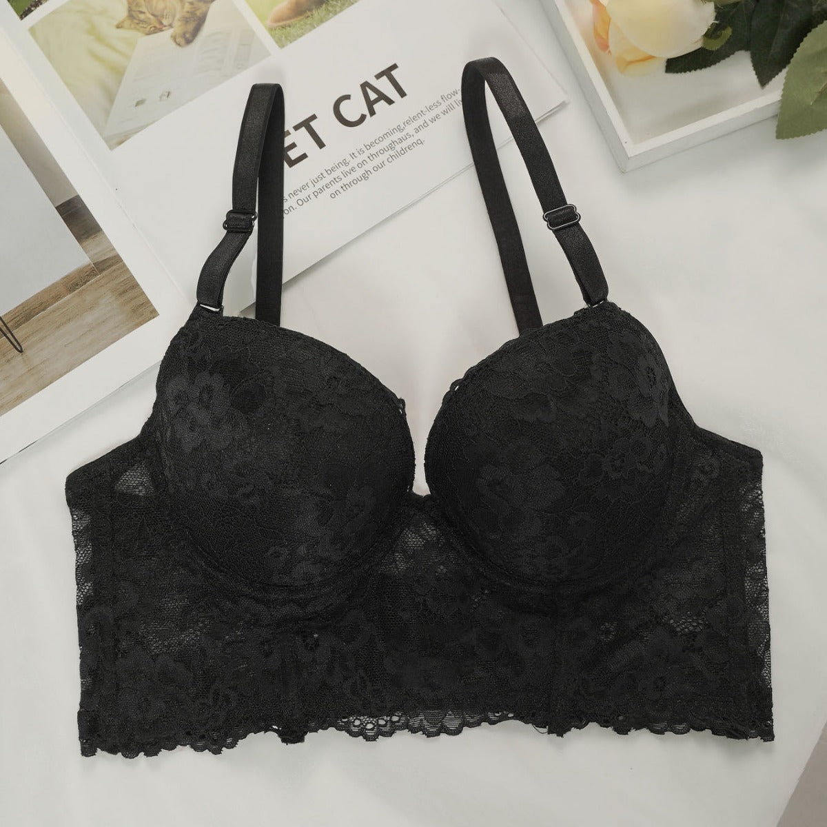 The Noir Lift | Women's Lace Underwire Push-Up Bra