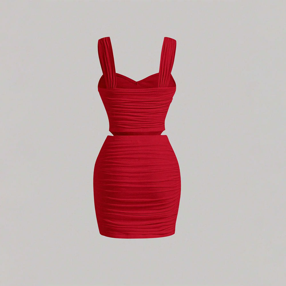 Pleated Cami Top and Mini Skirt Set
