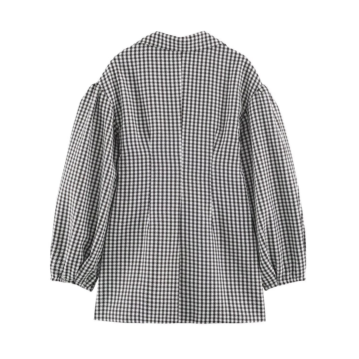 Houndstooth Collarless Jacket