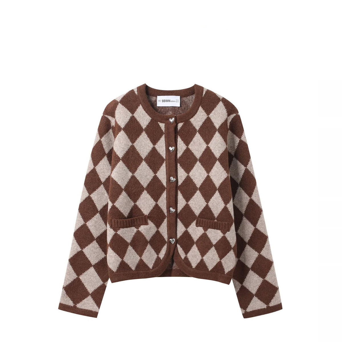 Argyle Jacquard Knit Cardigan