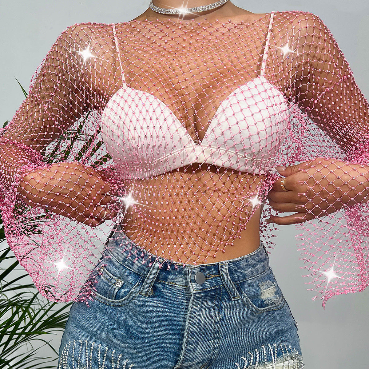 Diamond women's T-shirt trumpet sleeve top - Negative Apparel