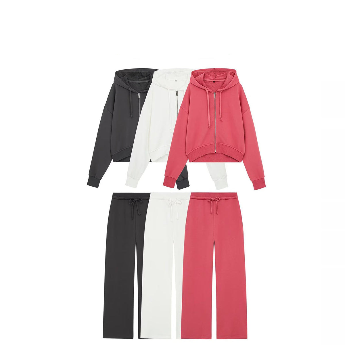 Zip Hoodie and Flannel Trouser Set