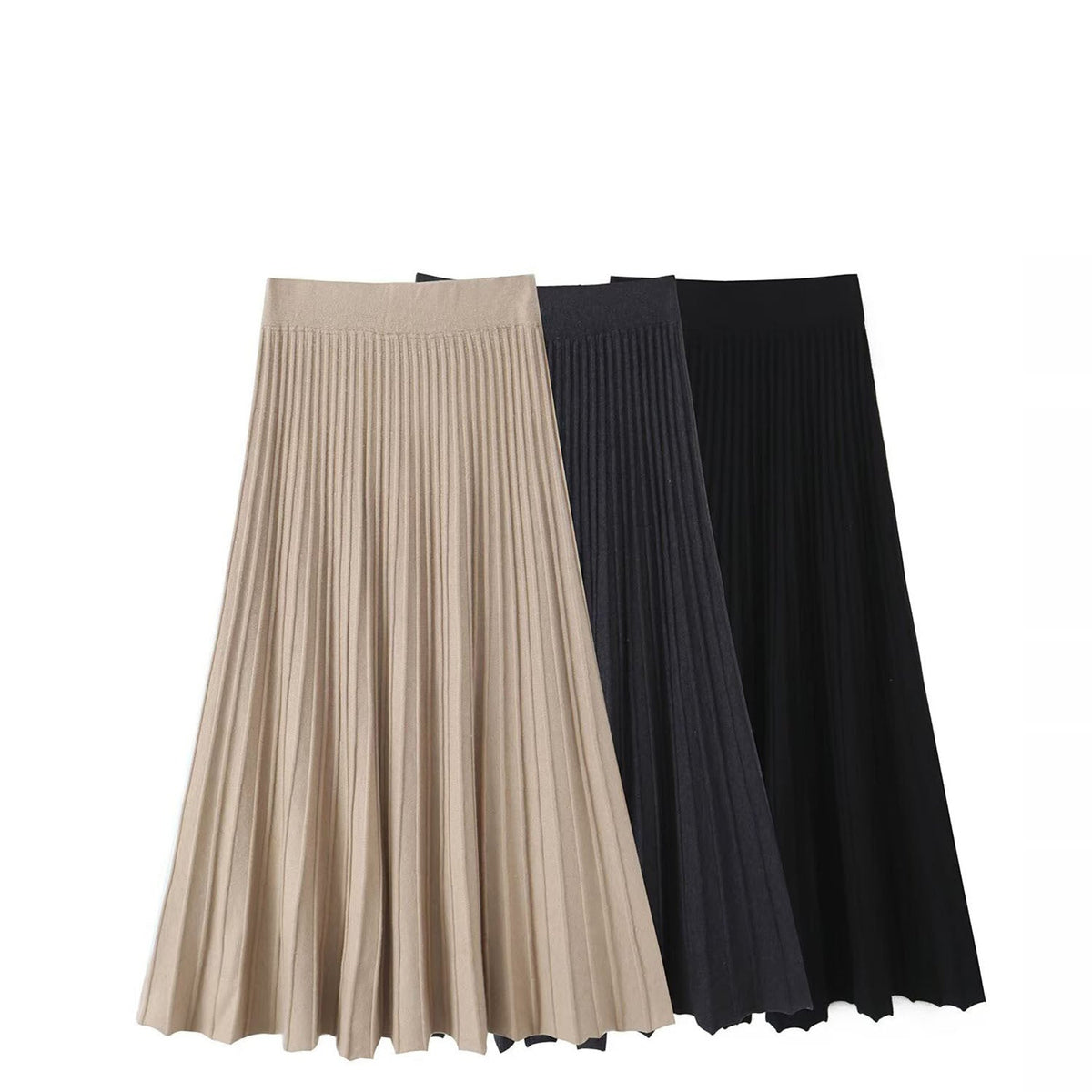 Pleated A Line Maxi Skirt