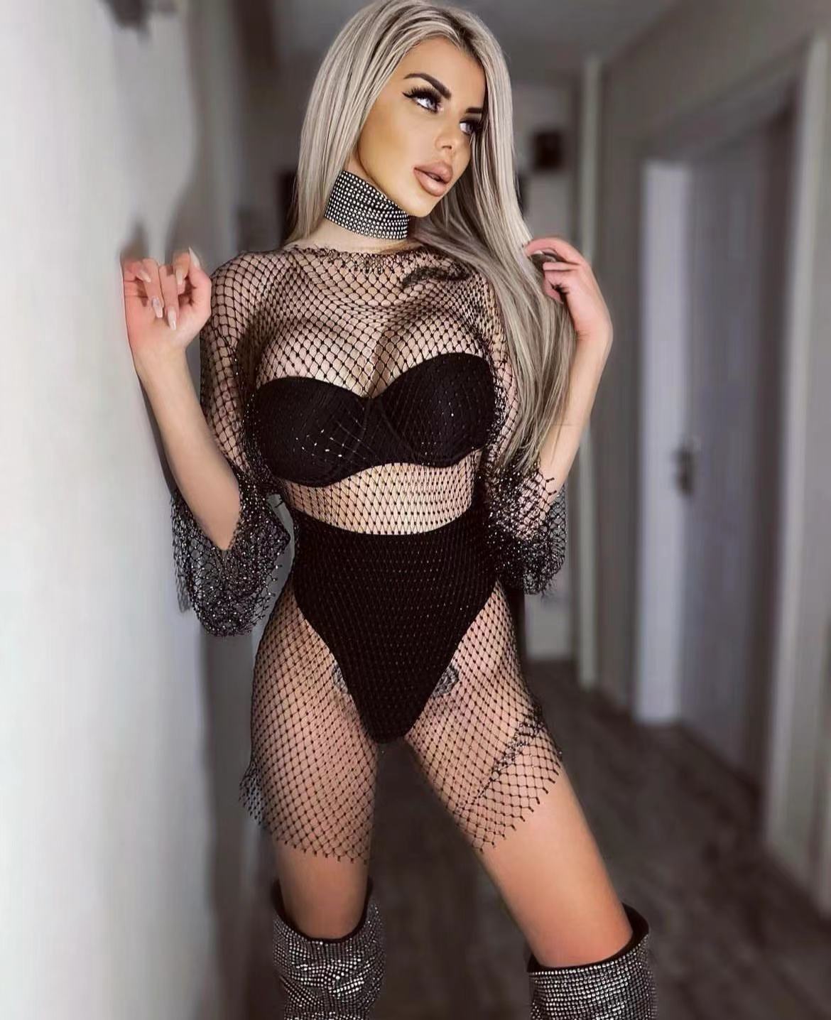 Diamond women's T-shirt trumpet sleeve top - Negative Apparel