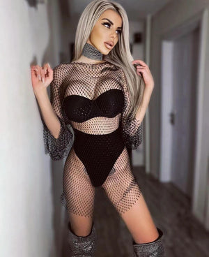 Diamond women's T-shirt trumpet sleeve top - Negative Apparel