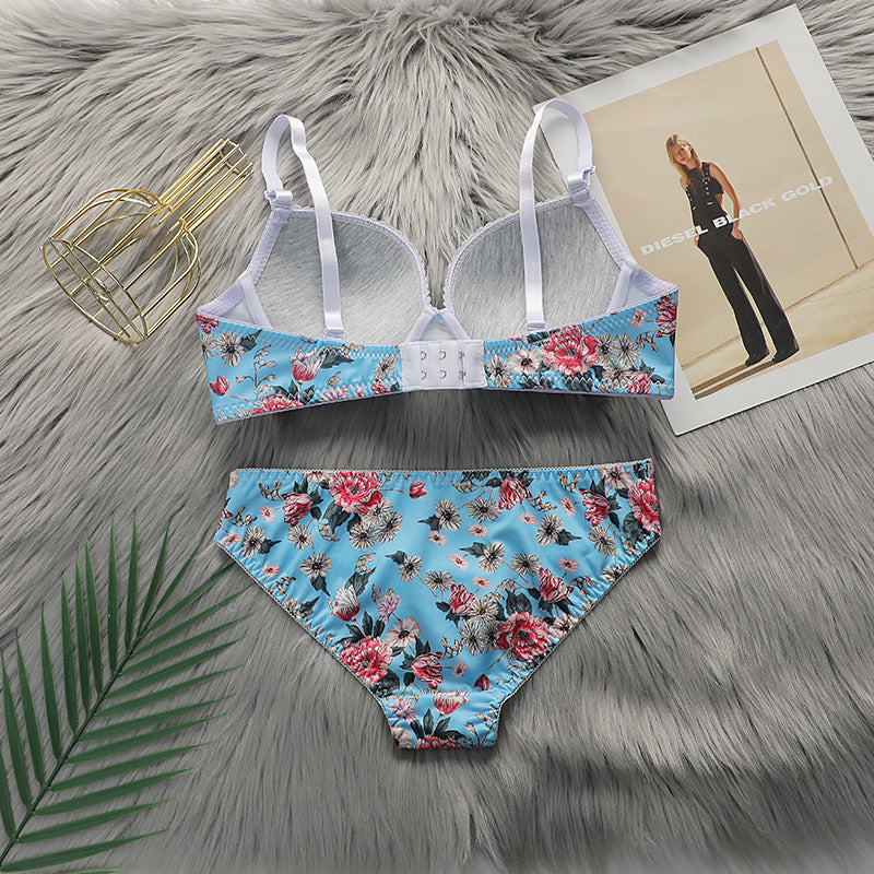 The Floral Lace | Printed Lace Push-Up Bra Set