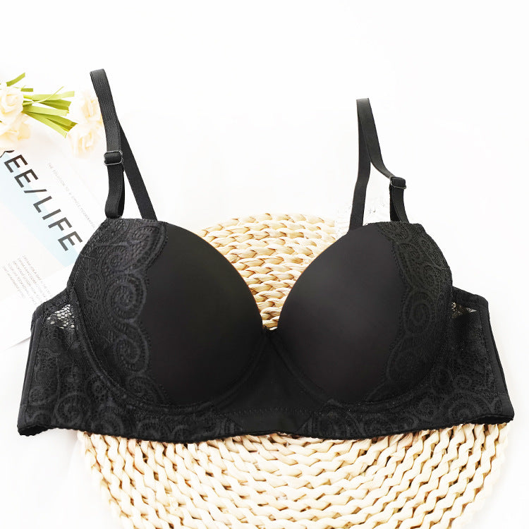 The Lace Allure | Black Lace Push-Up Underwire Bra
