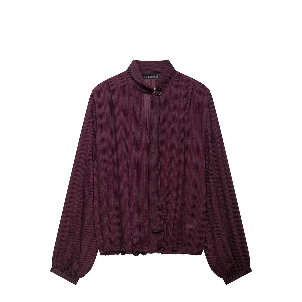 Layered Placket Tie Front Shirt