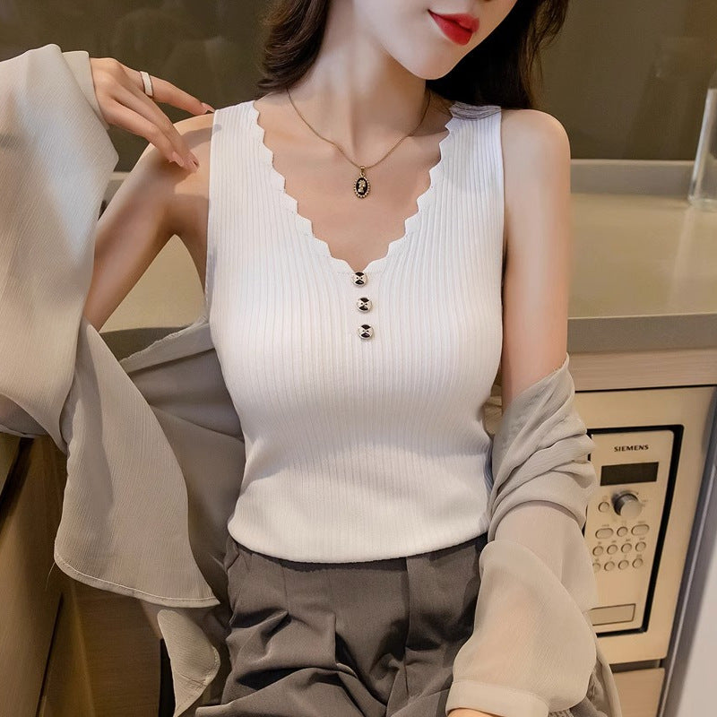 Cool Knit V Neck Sleeveless Vest Top