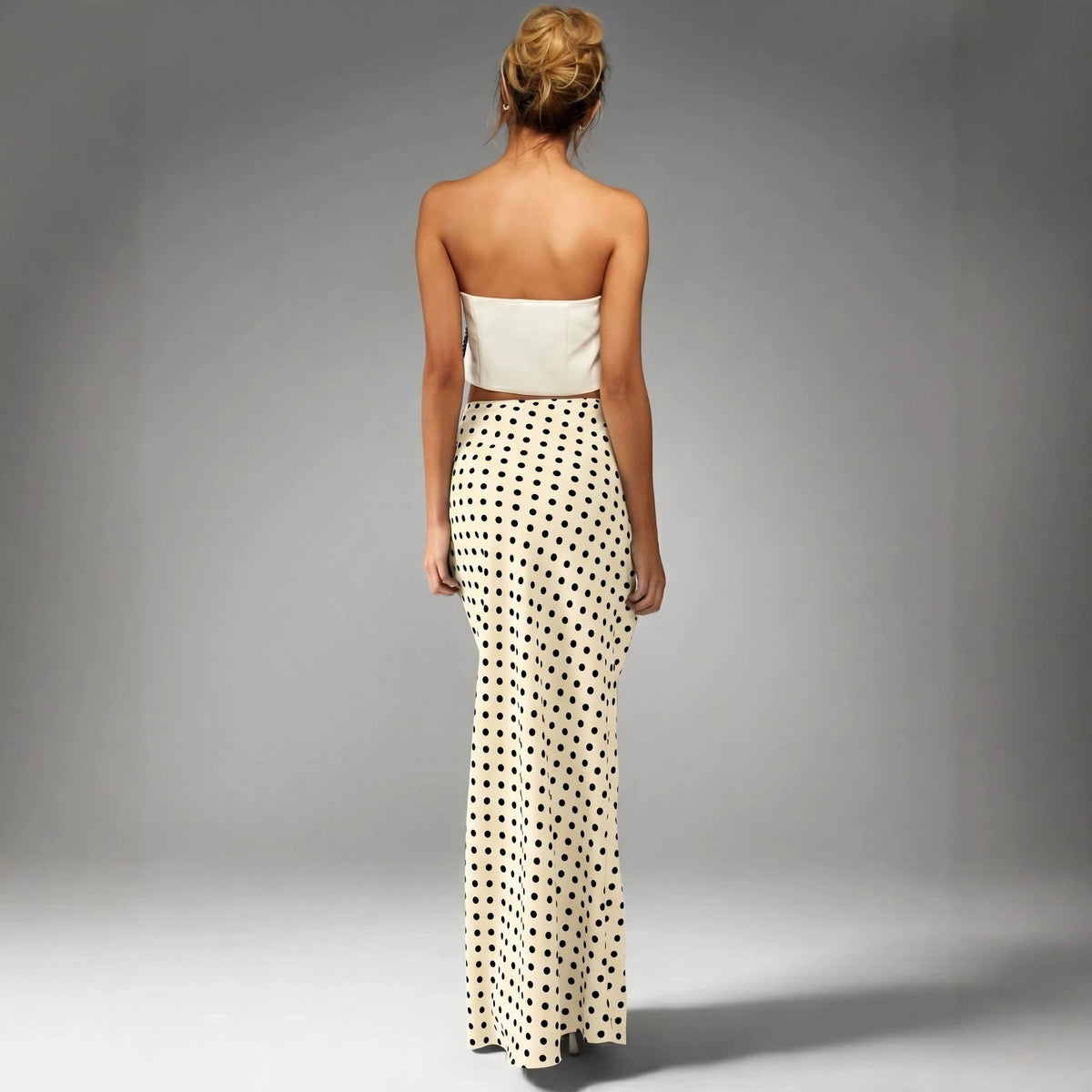 Polka Dot Midi Pencil Skirt