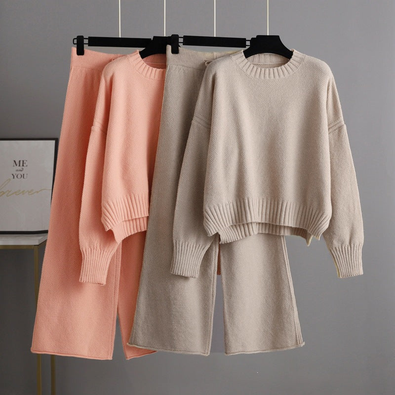 Brushed Knit Sweater and Trouser Set