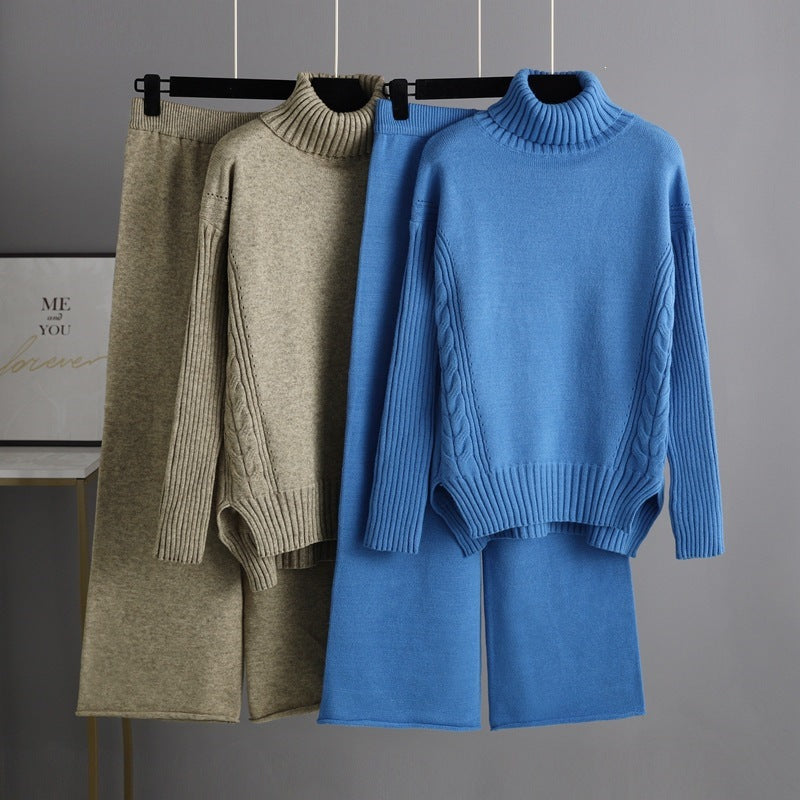 Relaxed Turtleneck Knit Lounge Set